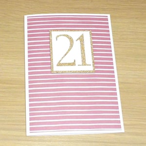 Girls birthday card - pink and gold - can be any age - 10th 11th 12th 13th 14th 15th 16th 18th 21st 30th