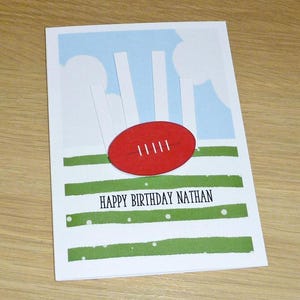 Kids Football Happy Birthday card  boys girls - Aussie rules - footy -2nd 3rd 4th 5th 6th 7th 8th 9th 10th 11th 12th handmade greeting card