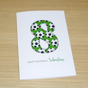 Soccer birthday card - boys girls kids - personalised ANY age birthday card -  1st 2nd 3rd 4th 5th 6th 7th 8th 9th 10th 11th 12th 13th