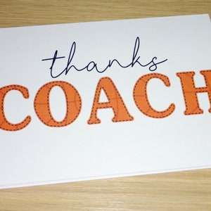 Coach thank you card - basketball - soccer - sport - team manager - handmade card