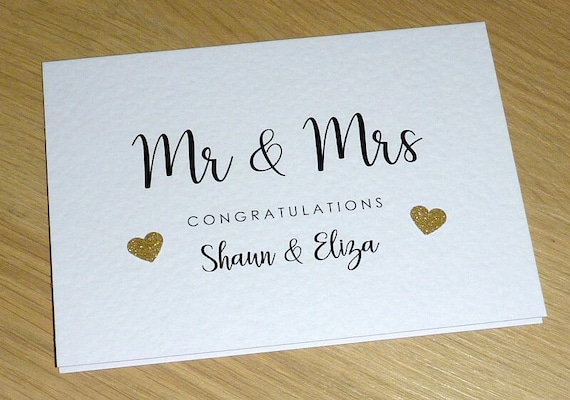 Personalised Handmade Wedding Day Card Mr /& Mrs Bride Mrs /& Mrs Wife To Be