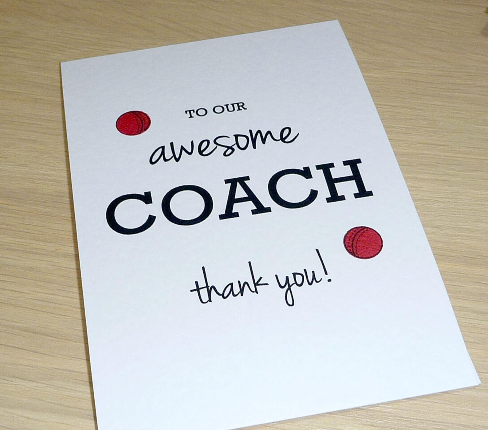 Thank You Coach Card Any Sport Soccer Football Cricket Etsy Australia