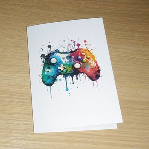 Game controller gaming card - teenager boys girls teenage dads - game console -  8th 9th 10th 11th 12th 13th 14th 15th 16th - handmade card