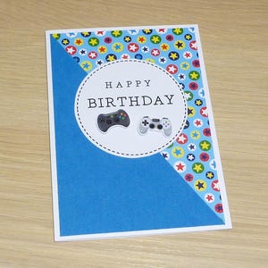 Birthday card - Game controllers gaming card - teenager boys girls teenage dads - game console - computer games 7th 8th 9th 10th 11th 12th