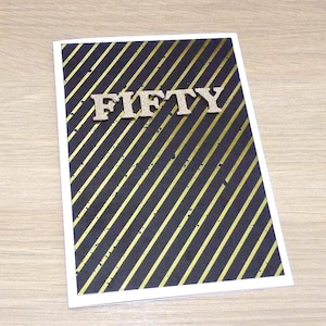 Modern birthday card - black and metallic gold - any age - 30th 40th 50th 60th 70th 80th 90th 99th 100th - males females teenager birthday