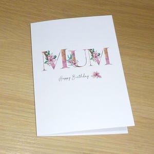 Mum Happy Birthday card - Magnolias - 60th 70th 80th 90th 99th 100th  -  handmade card