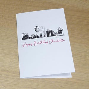 Female Birthday card - teenager teen tween 16th 18th 21st 30th 40th 50th - sister friend bestie - shopping Spree - gorgeous modern card