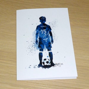 Soccer birthday card - boys girls kids male teen teenager - personalised ANY age birthday card 6th 7th 8th 9th 10th 11th 12th 13th 16th 18th