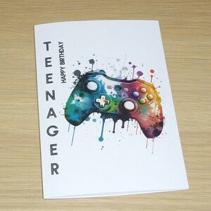 Game controller gaming card - teenager teen boys girls teenage dads - game console -  13th 14th 15th 16th - handmade card