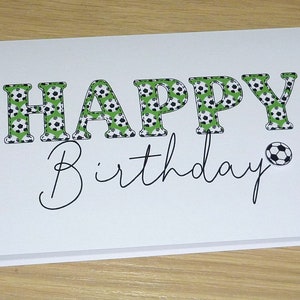 Soccer birthday card - boys girls kid male teenage teenager 6th 7th 8th 9th 10th 11th 12th 13th 14th 15th 16th 17th 18th 19th - handmade