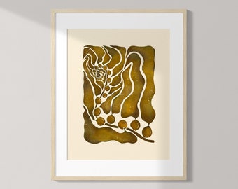 GIANT KELP Art Print | Coastal Seaweed Illustration