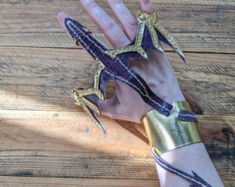 Tiny Dragon Wrist Buddy Bracelet - Purple right hand