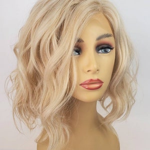 Lace Front Blonde Bob, Lace Front Blonde Wavy Wig, Lace Front A-line Bob, Wavy Blonde Wig, Bob, Wig, Blonde Bob Wig, Multidimensional Blonde