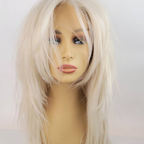 Pale Coole Blonde Lace Front Perücke, Lange Schichtige Helle Blonde Spitze Front Perücke, Blonde Spitze Front Perücke, Helle Blonde Lange Spitze Front Perücke, Perücken