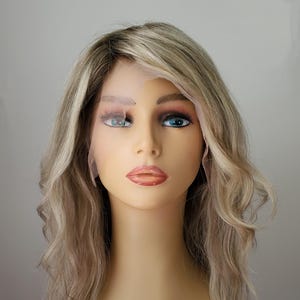 Human Hair Wig, Balayage Human Hair Wig, Ash Blonde, 13x4 Inch Frontal Lace. 150% Density, Loose Waves, Long Layers, Human Hair, Wig, Lace