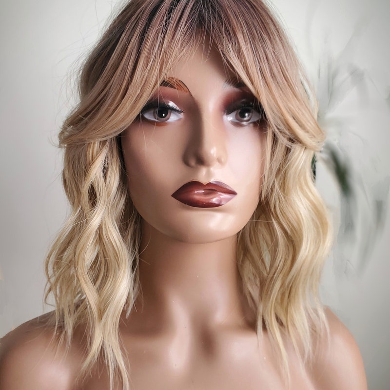 Adult Women's Blonde Bob  Wig With Bangs main image 1