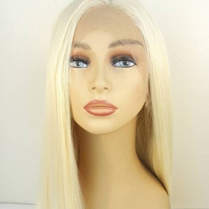 Light Blonde Lace Front Wig, Light Golden Blonde Lace Front Wig, Multiple Part Lace Front Wig, Blonde Lace Front Wig, One Length, Wigs, 613