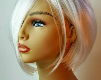 short white blonde wig