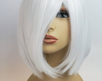 Short A-line White Blonde Wig, Stacked A-line Bob, Short White Blonde Bob, Stacked Bob, Blonde Wig