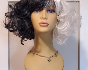 Cruella De Ville Perücke - Schwarz/Weiß, 101 Dalmatiner Kostümzubehör