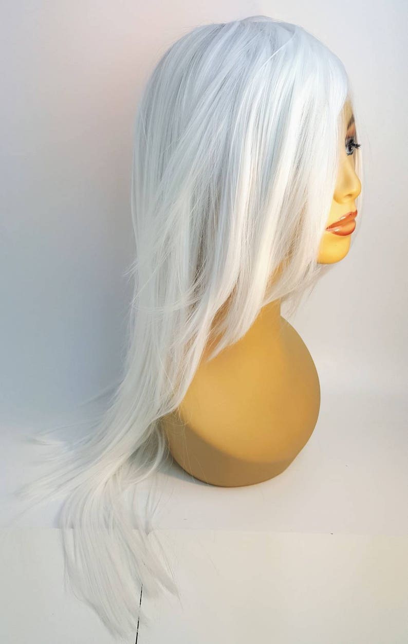 White Blonde Wig Long Straight Platinum White Wig Long Etsy