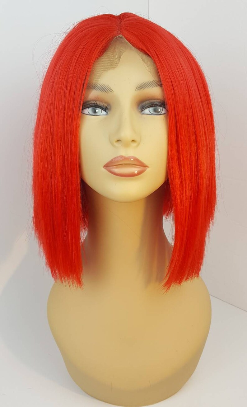 Red Lace Front Bob Wig Lace Front Aline Red Bob Stacked Etsy