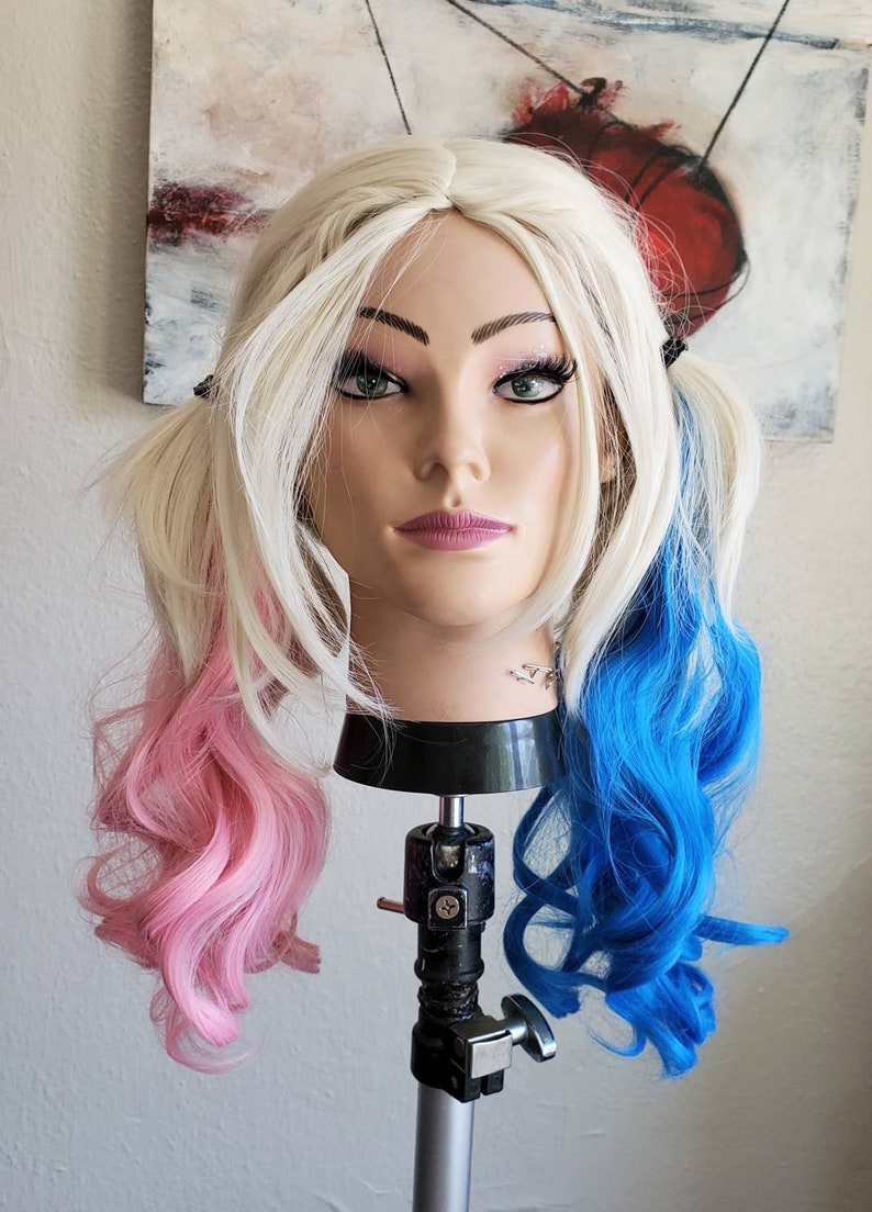 Harley Quinn Wig Halloween Halloween Wig Harley Quinn Etsy