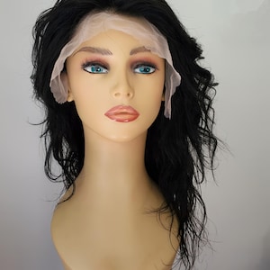 Lace Front Black Human Hair Wig, Naturally Wavy Human Hair Wig, Human Hair Wig, HD Lace Human Hair Wig, Long, Human, Wig, Lace