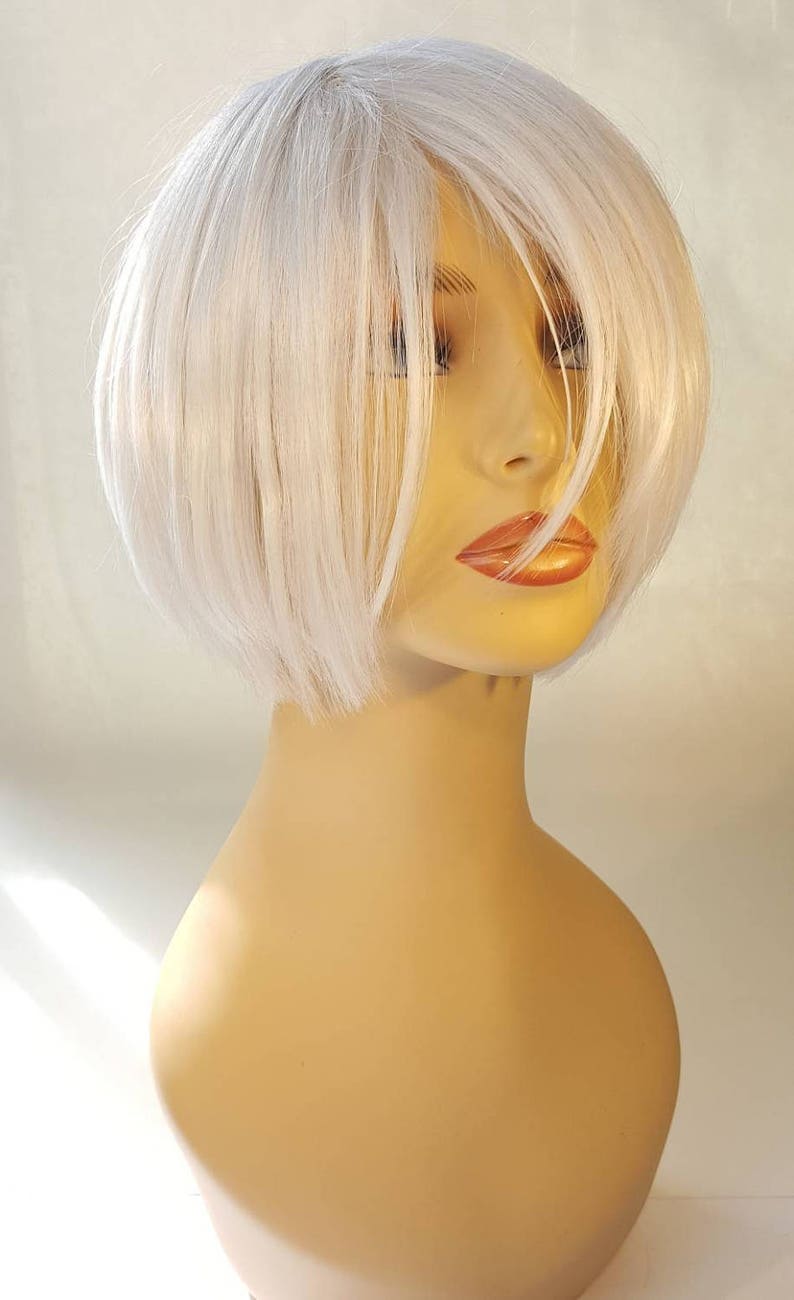 Blonde Wig Silver Blonde Wig Stacked Bob Short Shaggy Bob | Etsy