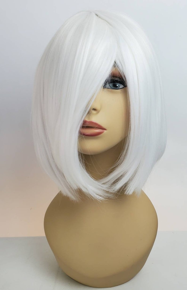 Short A Line White Blonde Wig Stacked A Line Bob Short White Etsy
