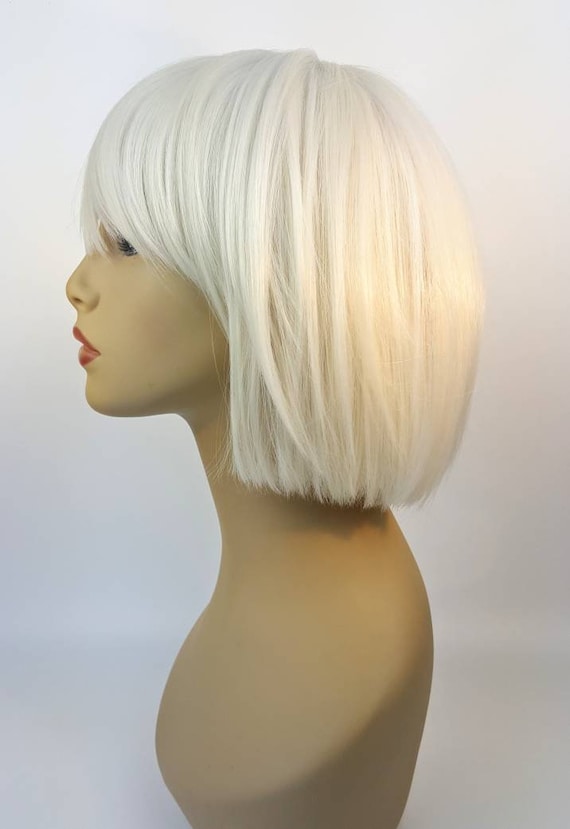 Parrucca Bionda Da 28": Capelli Lisci A Strati Con Frangia, Resistente Al Calore - Italia - Foto 5