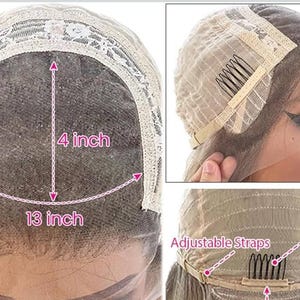 Balayage Askblond Äkta Hår Peruk, 13x4 Lace Frontal, Lösa Vågor bild 9