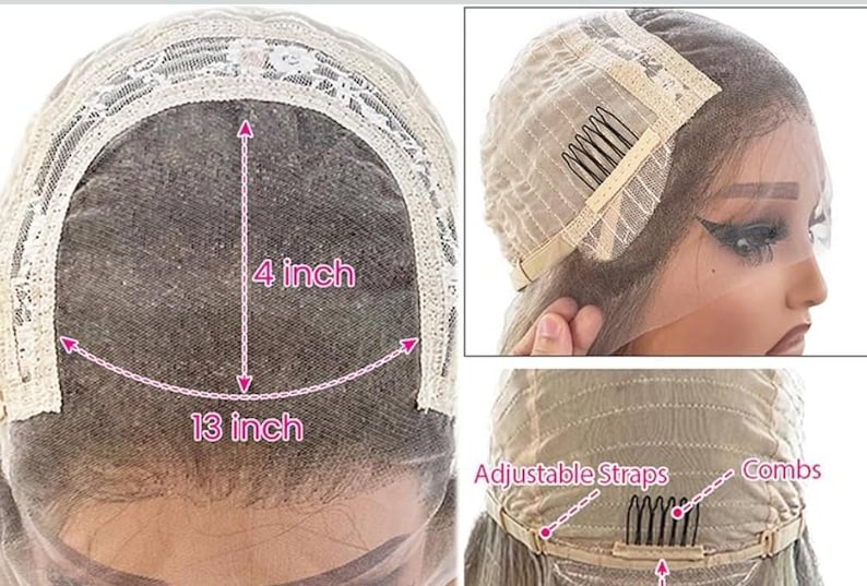 Balayage Askblond Äkta Hår Peruk, 13x4 Lace Frontal, Lösa Vågor bild 9
