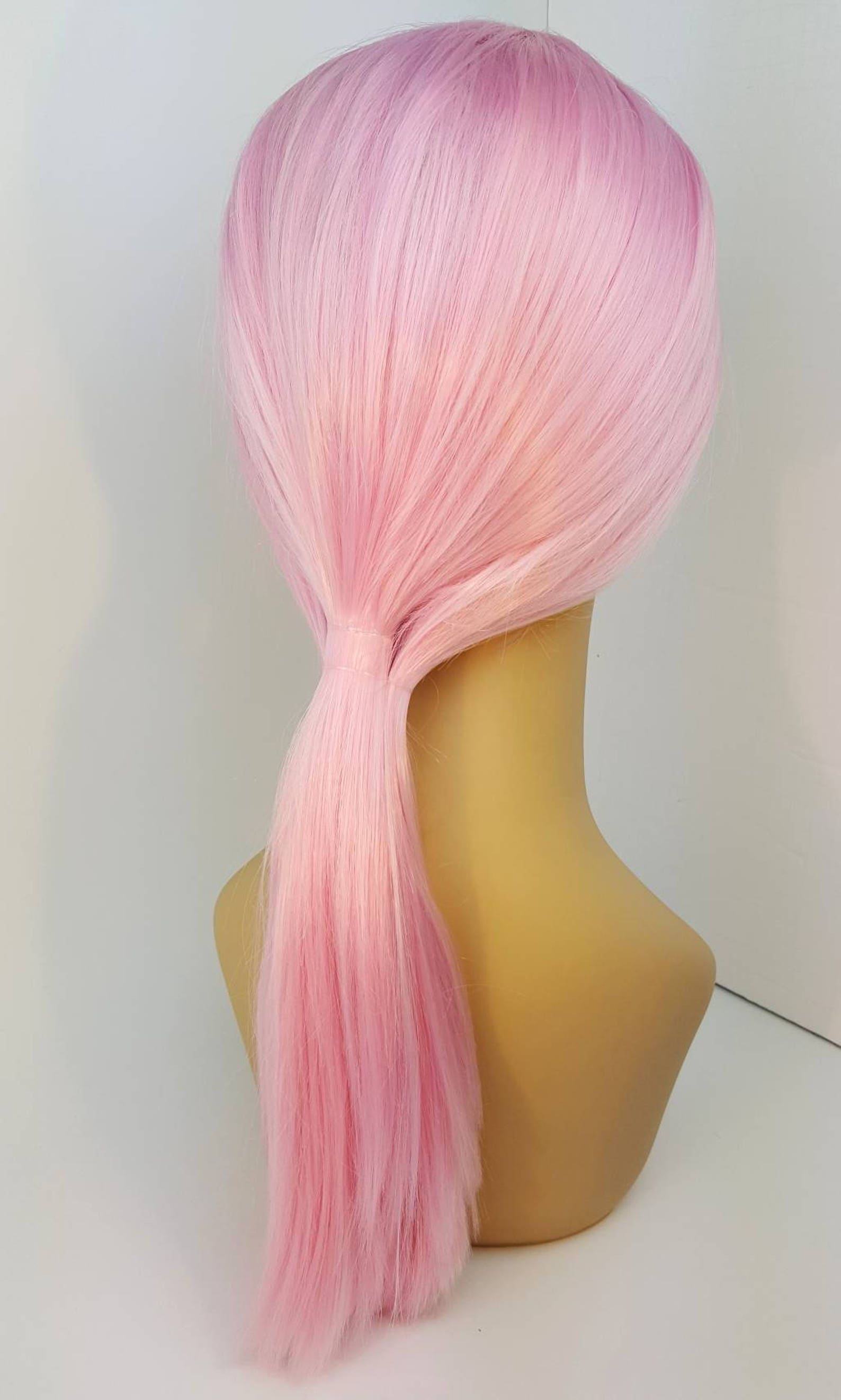 Pink Lace Front Wig Pink Wig Mid Length Pink Wig Light Pink Etsy