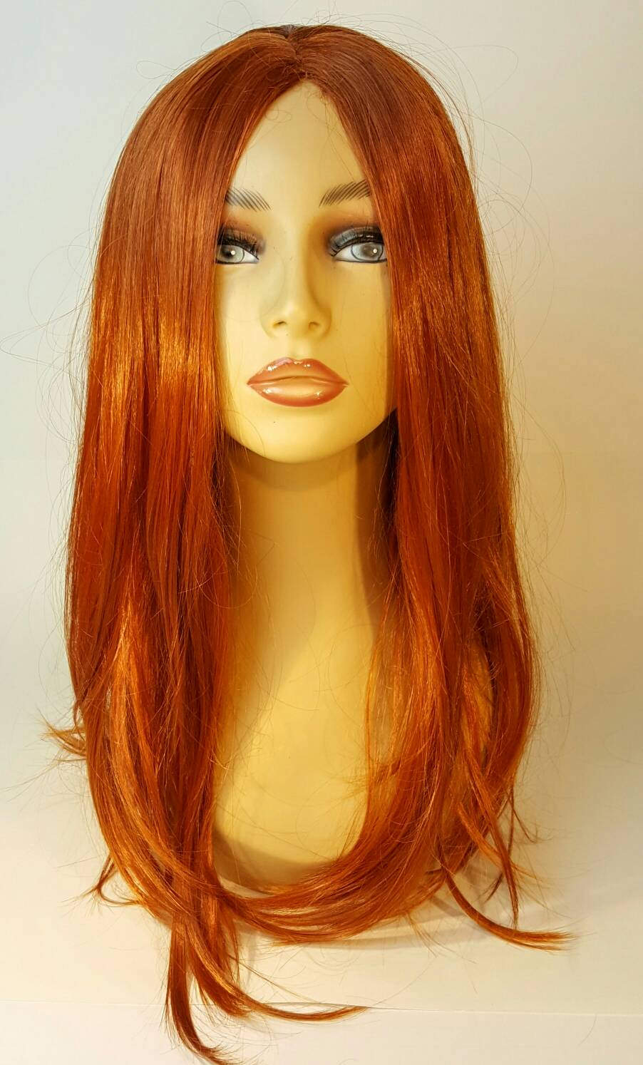 Long Orange Wig Long Copper Wig Long Copper Red Wig Copper Etsy