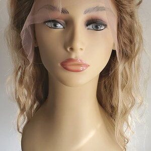 Balayage Askblond Äkta Hår Peruk, 13x4 Lace Frontal, Lösa Vågor bild 4