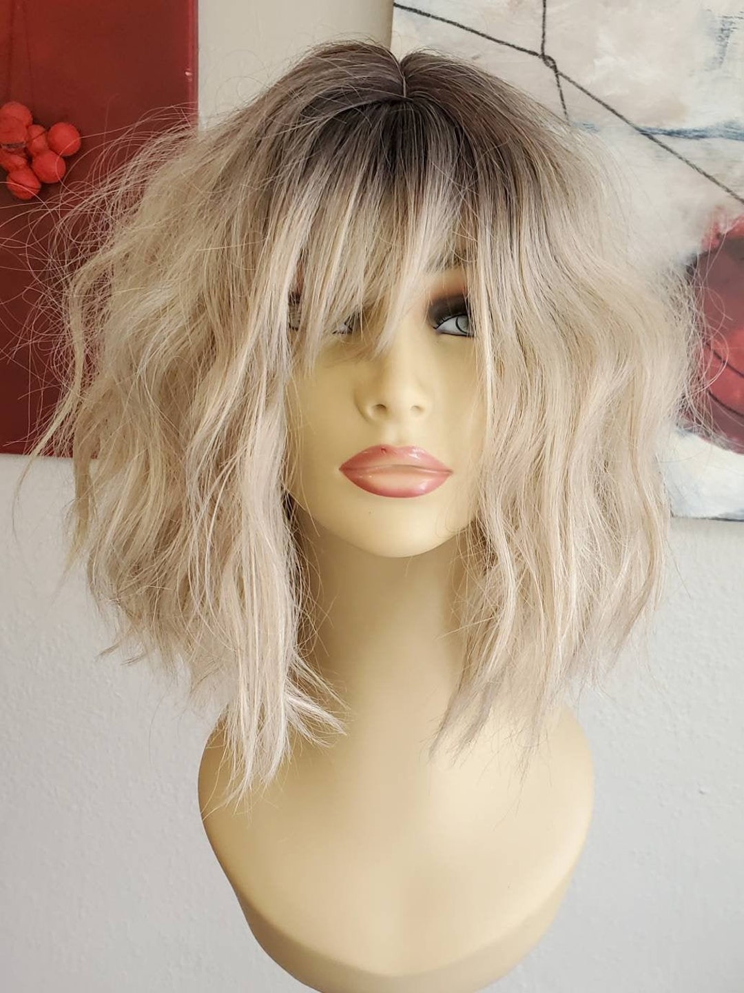 Image of Blonde bob with a textured finish