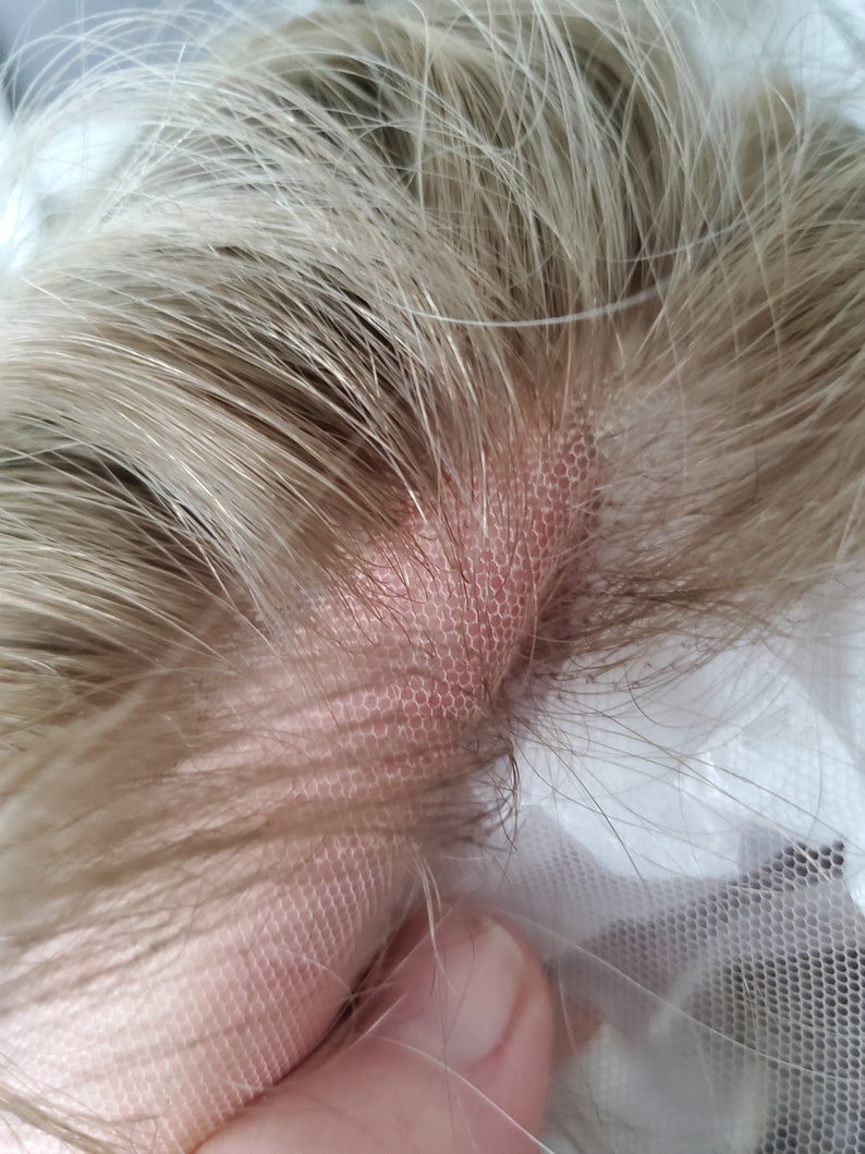Balayage Askblond Äkta Hår Peruk, 13x4 Lace Frontal, Lösa Vågor bild 11