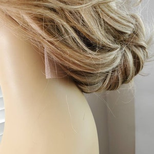 Balayage Askblond Äkta Hår Peruk, 13x4 Lace Frontal, Lösa Vågor bild 5