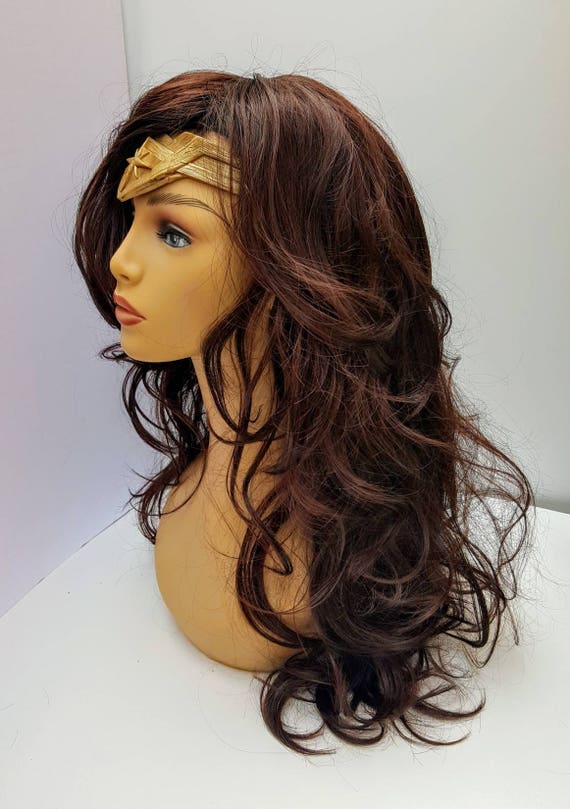 Long brown 2024 curly wig halloween