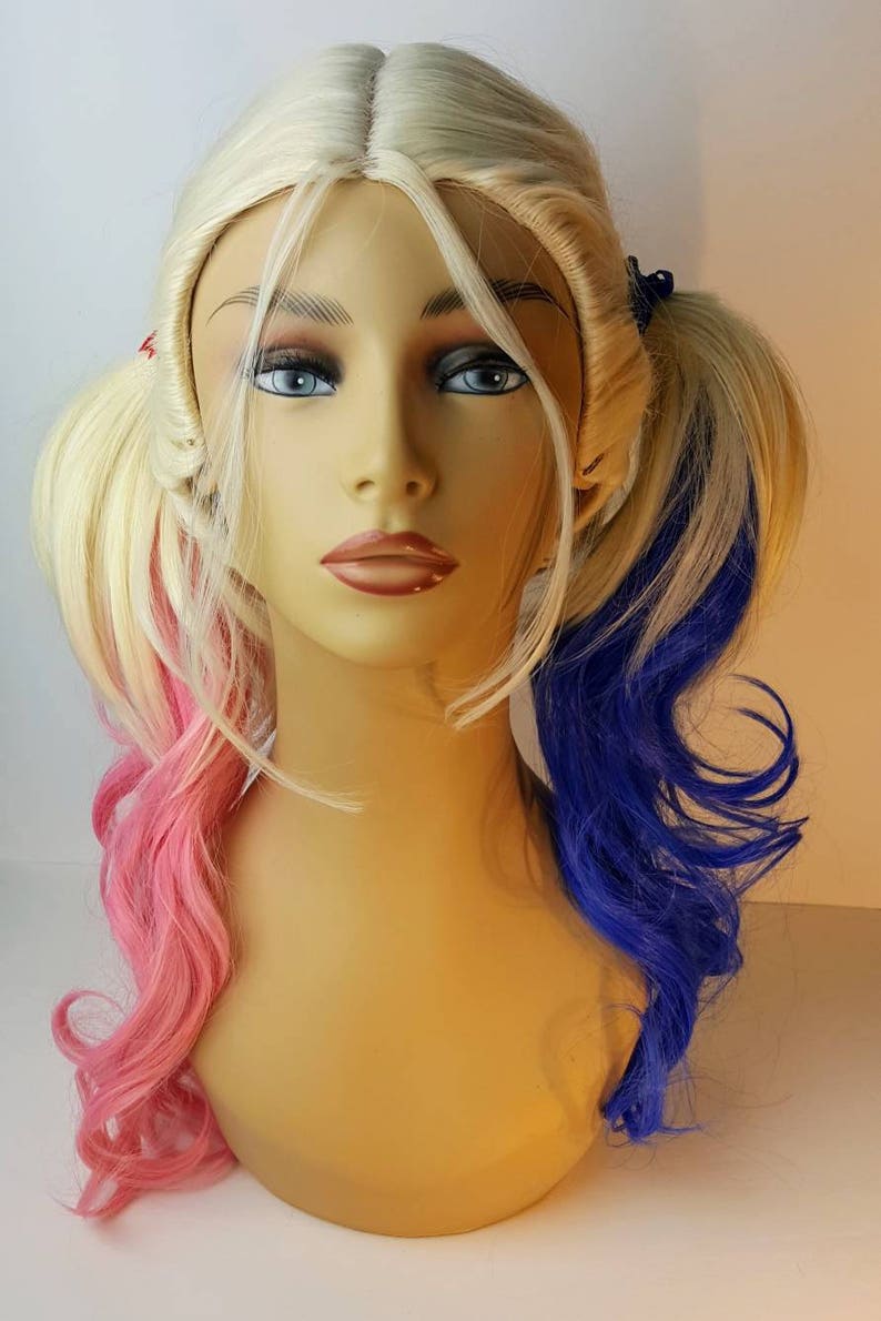 Harley Quinn Wig Halloween Halloween Wig Harley Quinn Etsy