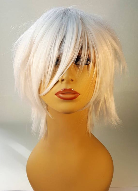 short white blonde wig