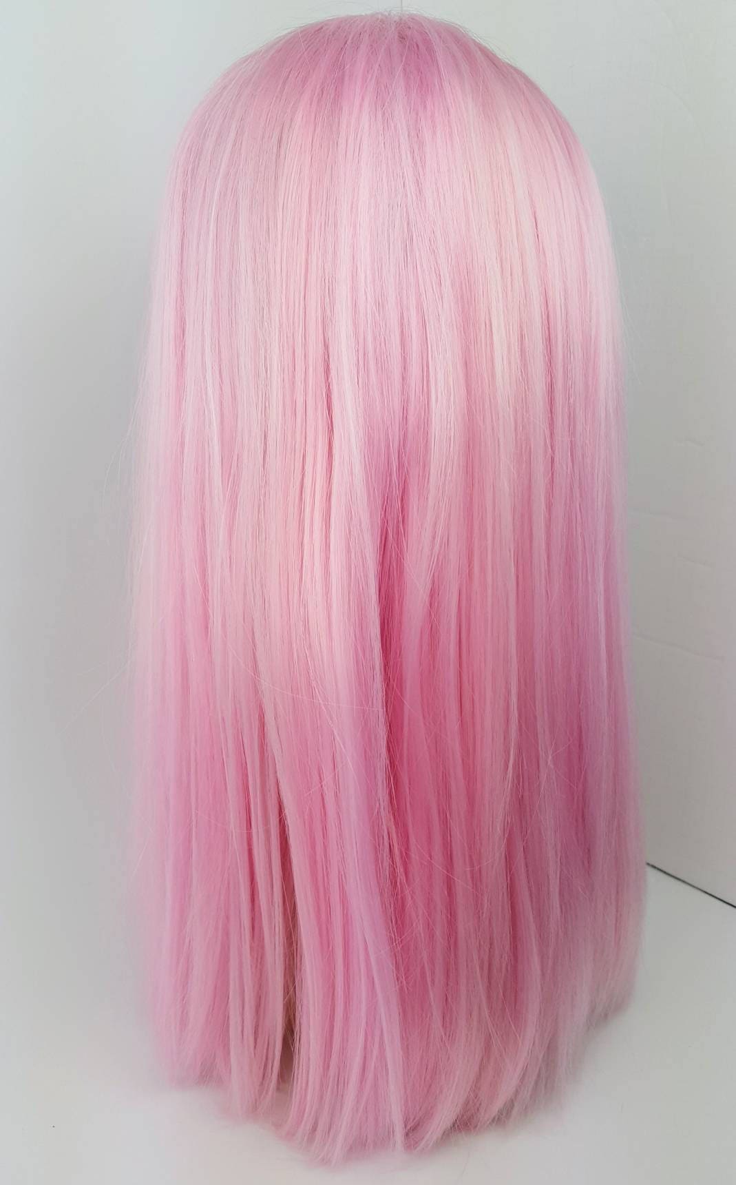 Pink Lace Front Wig Pink Wig Mid Length Pink Wig Light Pink Etsy UK