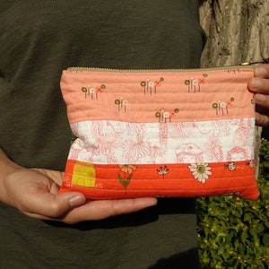 Dew zipper pouch, pdf sewing pattern, pouch patterns, sewing tutorial, pdf pattern, instant download, toiletry bag, make up, pencil, bag