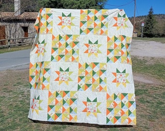 Perseids Star Quilt Block Pattern - PDF modern quilt patterns - scrappy star quilts - beginner quilt - fat quarter pattern - patchwork quilt