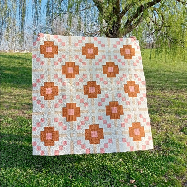 Senna Quiltmuster – PDF-Download – Moderne Quiltmuster – Größen für Baby-, Tages- und Bettdecken – Anfänger-Quiltmuster – PDF-Quilts