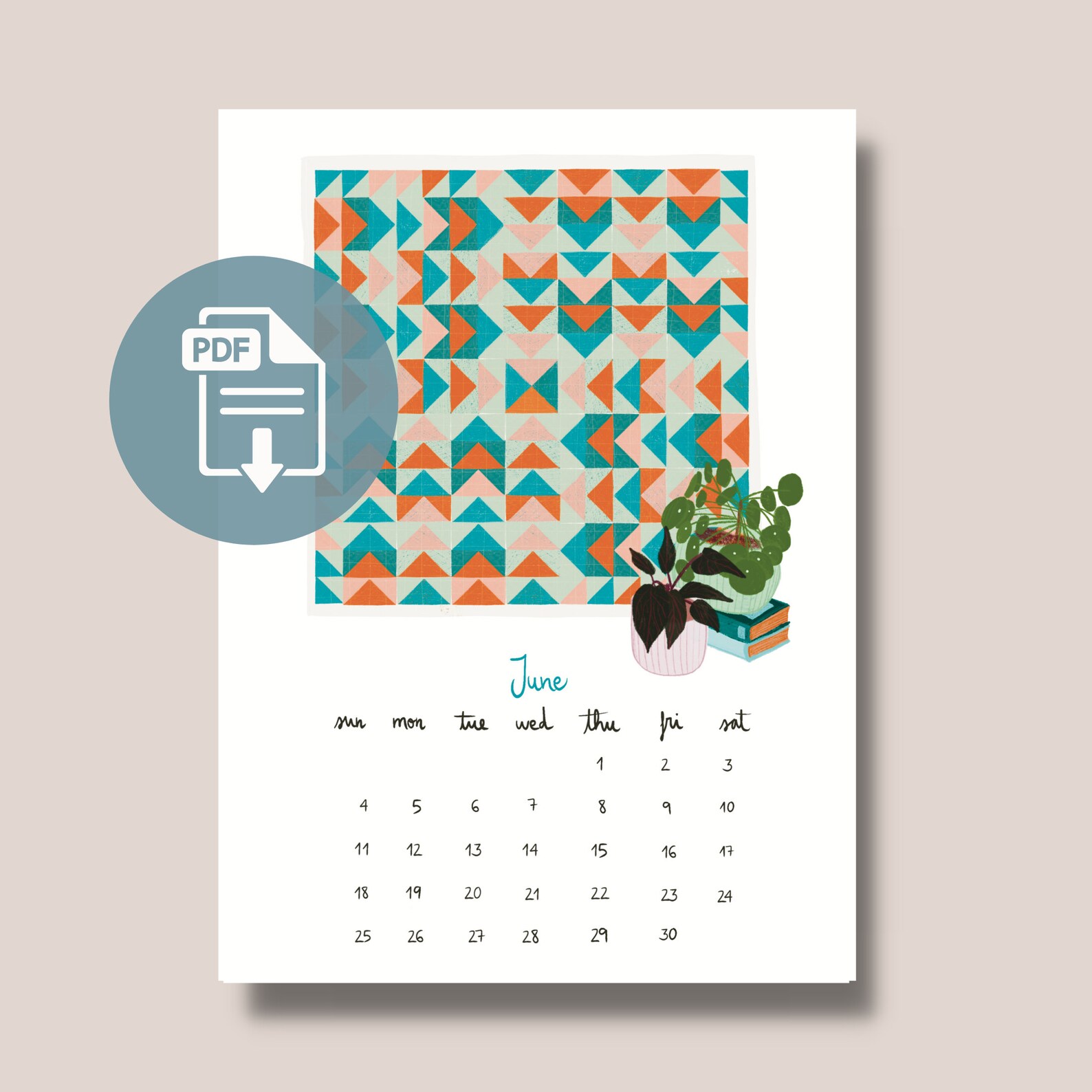 2023 Digital Calendar PDF Instant Download Calendar Hand Etsy
