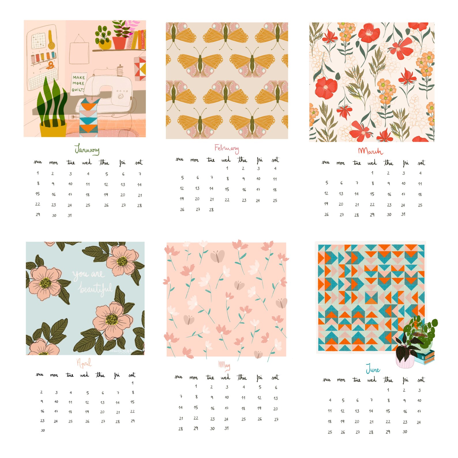 2023 Digital Calendar PDF Instant Download Calendar Hand Etsy