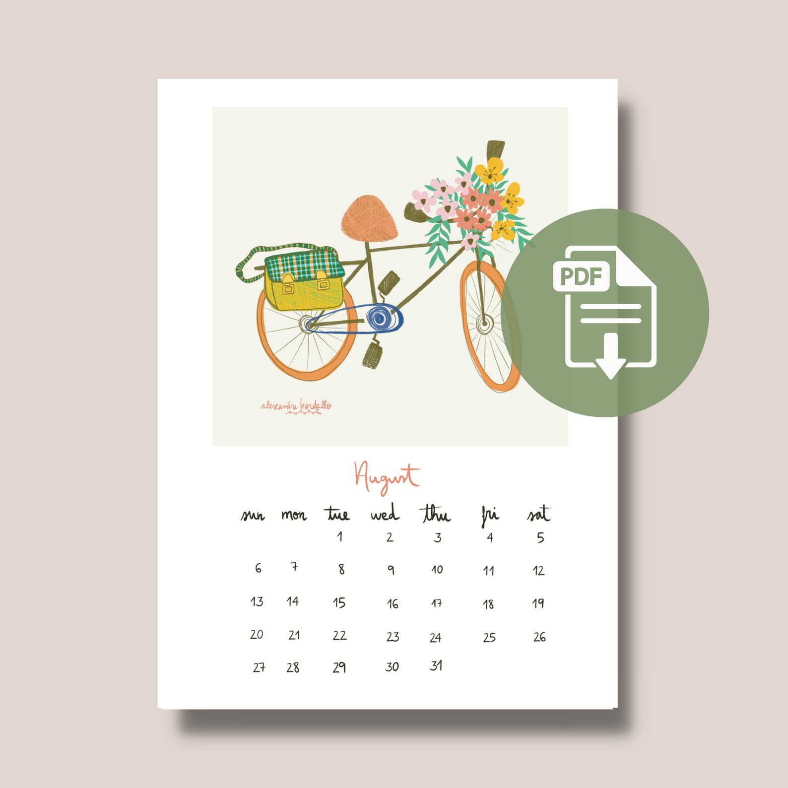 2023 Digital Calendar PDF Instant Download Calendar Hand Etsy