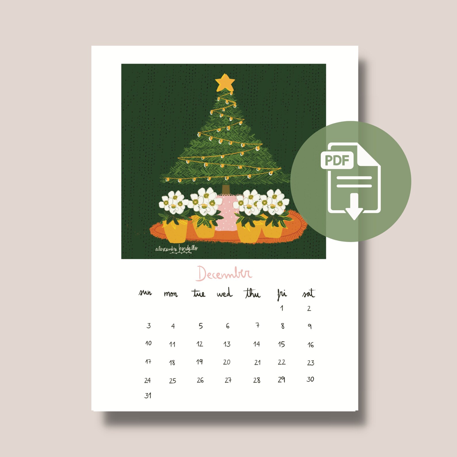 2023 Digital Calendar PDF Instant Download Calendar Hand Etsy